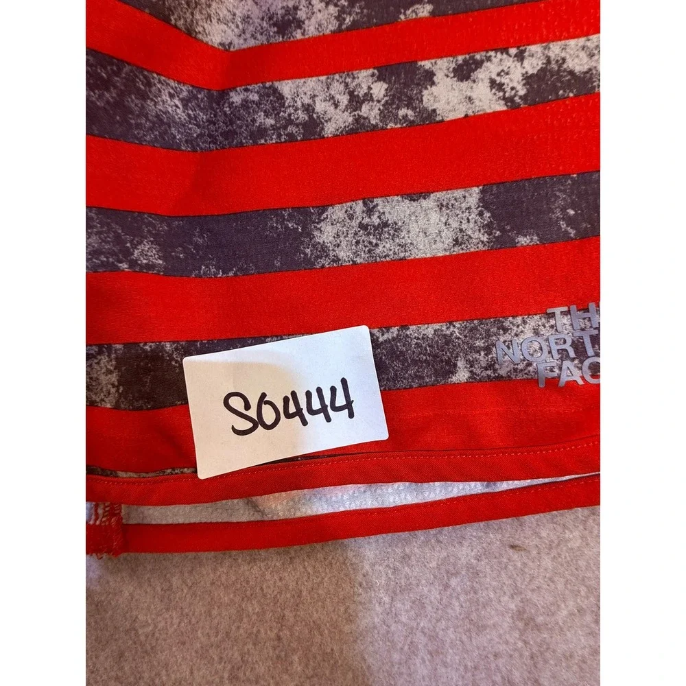 The North Face Mens Red Grey Striped Board Shorts Swim Trunks‎ Size 34 Regular
